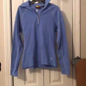 light blue fleece jacket